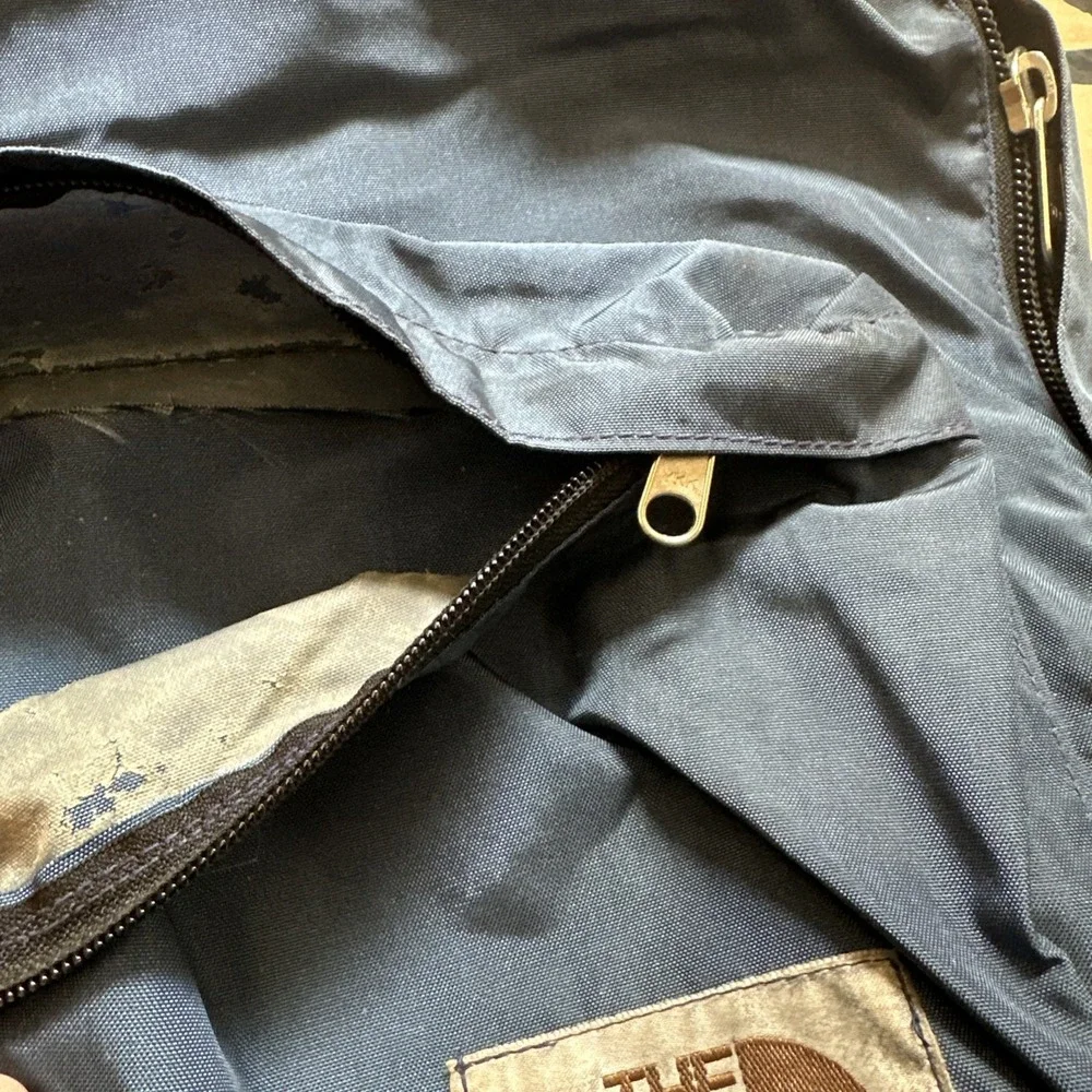 THE NORTH FACE frame back pack BLUE Brown tag USA Vintage 25X22
